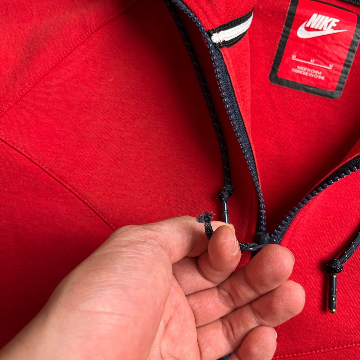 Nike piros tech fleece zipup hoodie