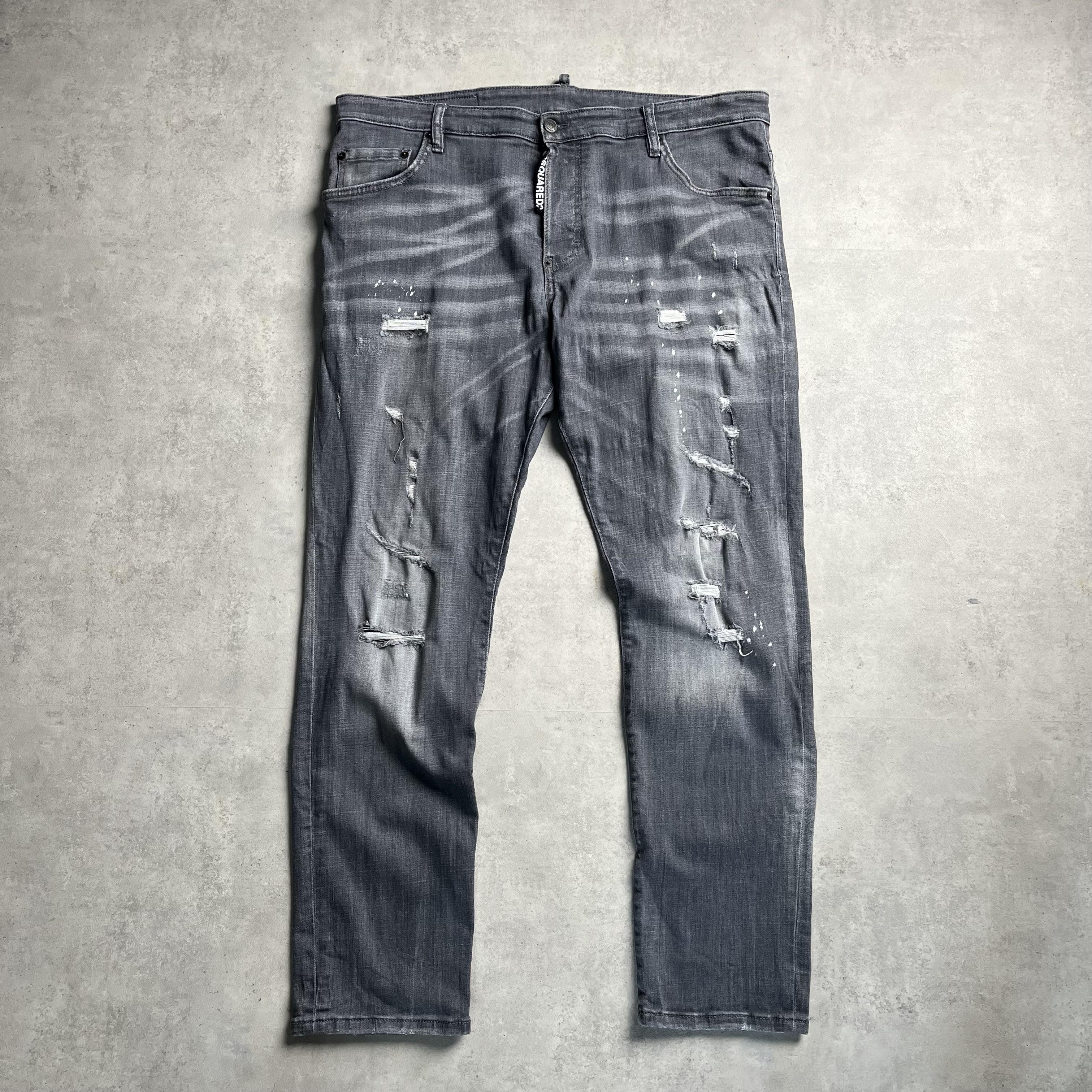 Dsquared2 szürke szaggatott farmernadrág