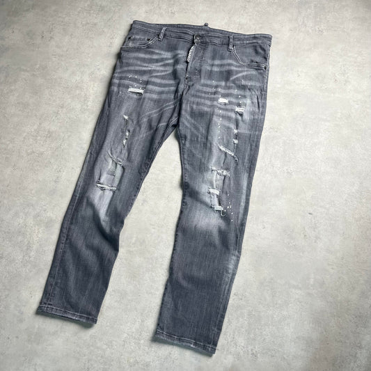Dsquared2 szürke szaggatott farmernadrág